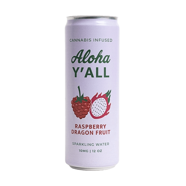 Aloha Y'all Cannabis Infused Raspberry Dragon Fruit Sparkling Water can