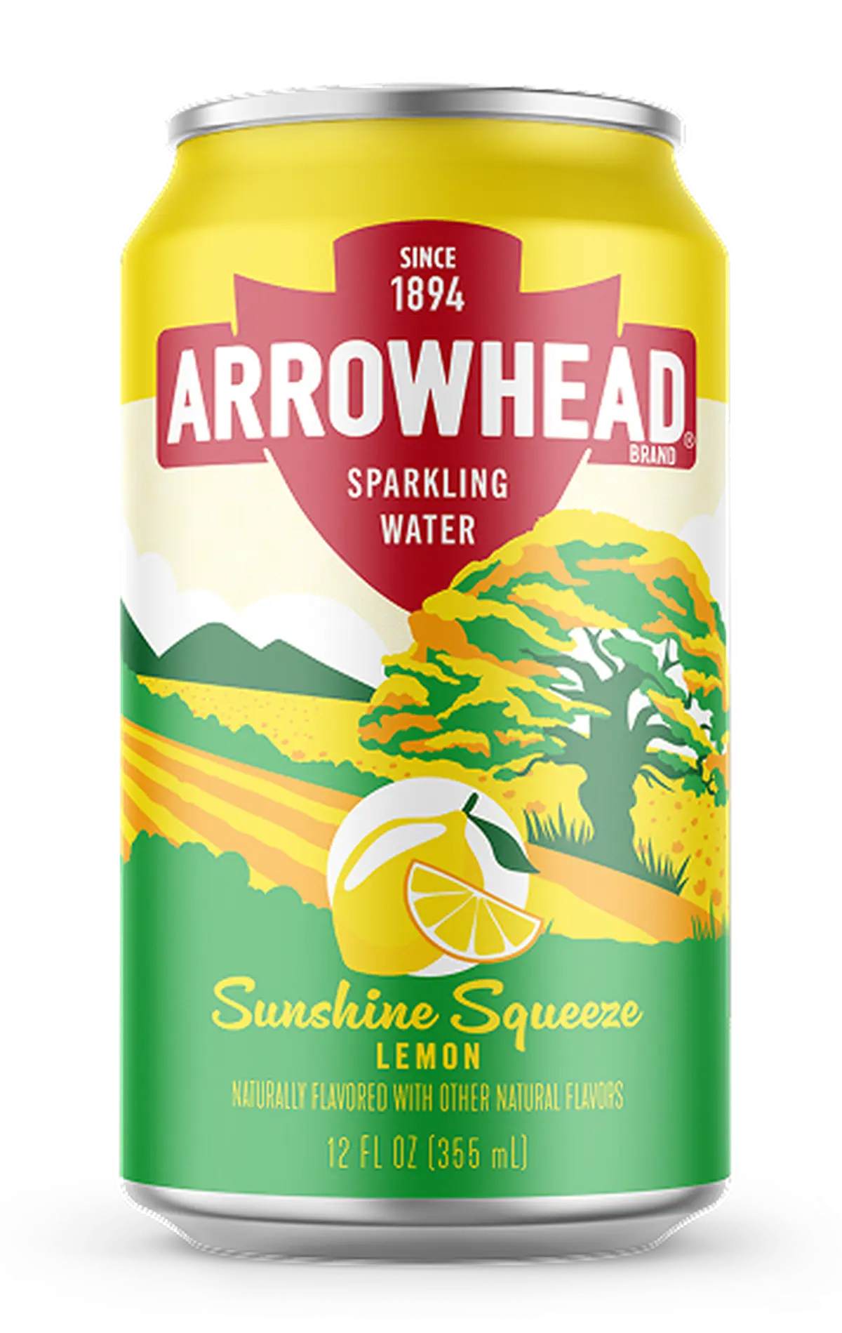 Arrowhead Sparkling Water Sunshine Squeeze Lemon can