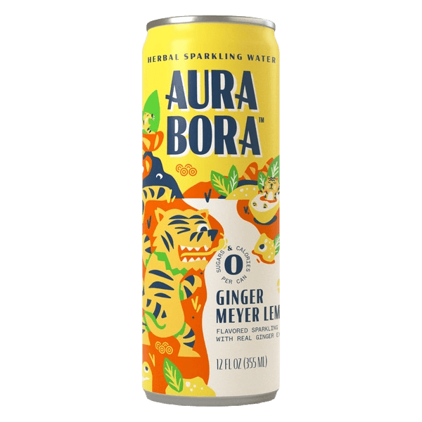Aura Bora Herbal Sparkling Water Ginger Meyer Lemon