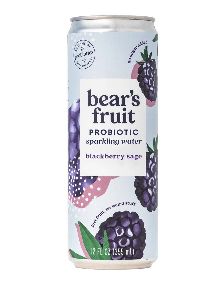 Bear's Fruit Sparkling Water with Probiotics Blackberry Sage
