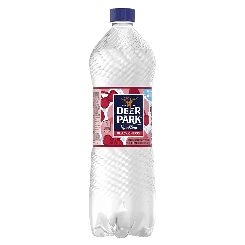 Black cherry sparkling natural spring water