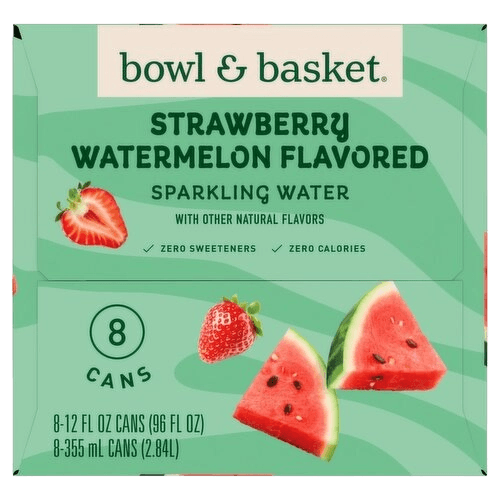 Bowl & Basket Strawberry Watermelon Flavor Sparkling Water