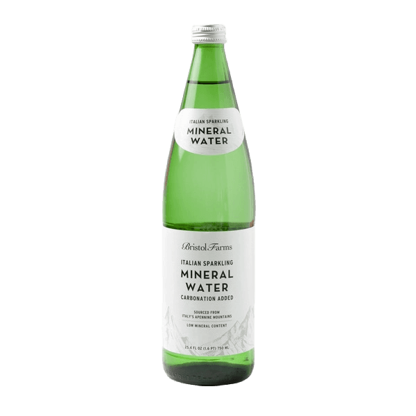 Bristol Farms Italian Sparkling Mineral Water Organic Lime glass bottle