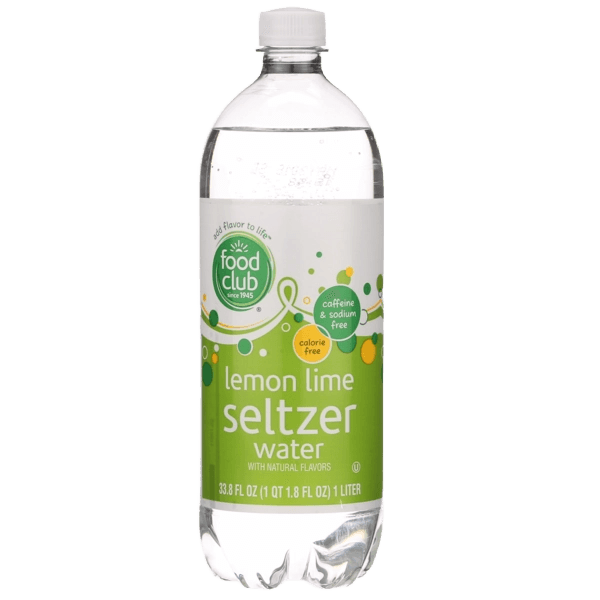 Food Club Seltzer Lime plastic bottle