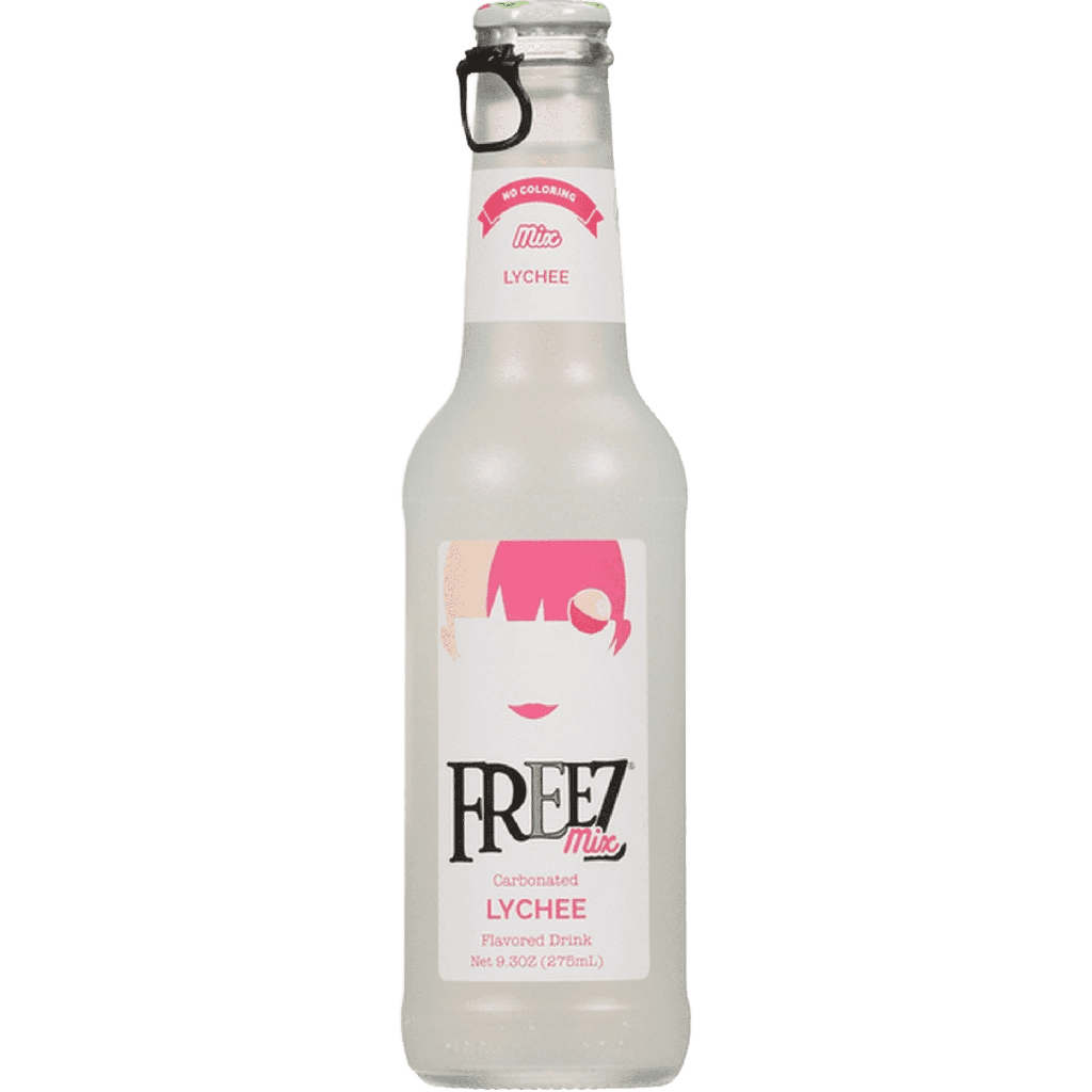 Freez Mix Carbonated Lychee Flavored Drink glass bottle
