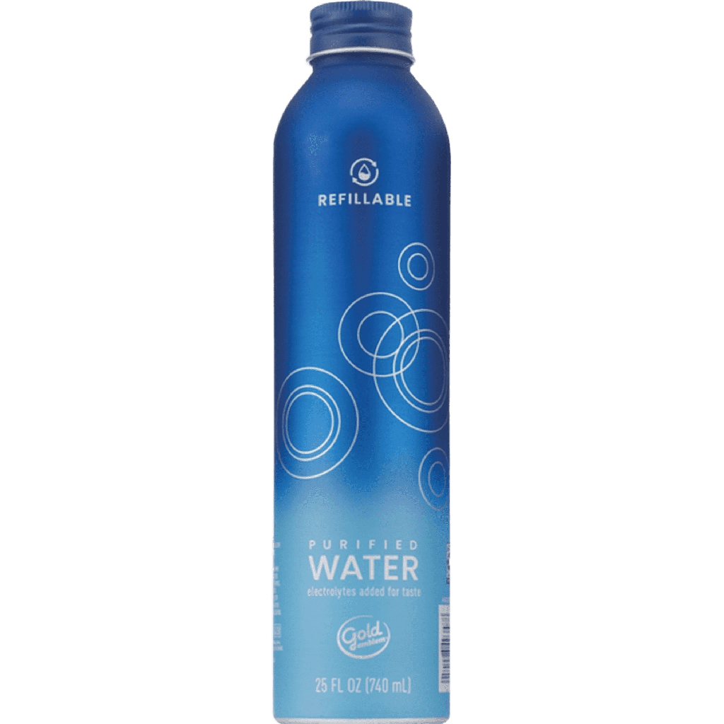 Gold Emblem Refillable Alkaline Purified Water with Electrolytes bottle