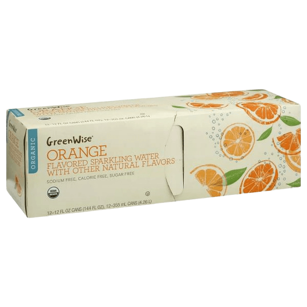 Green Wise Organic Orange Flavored Sparkling Water can