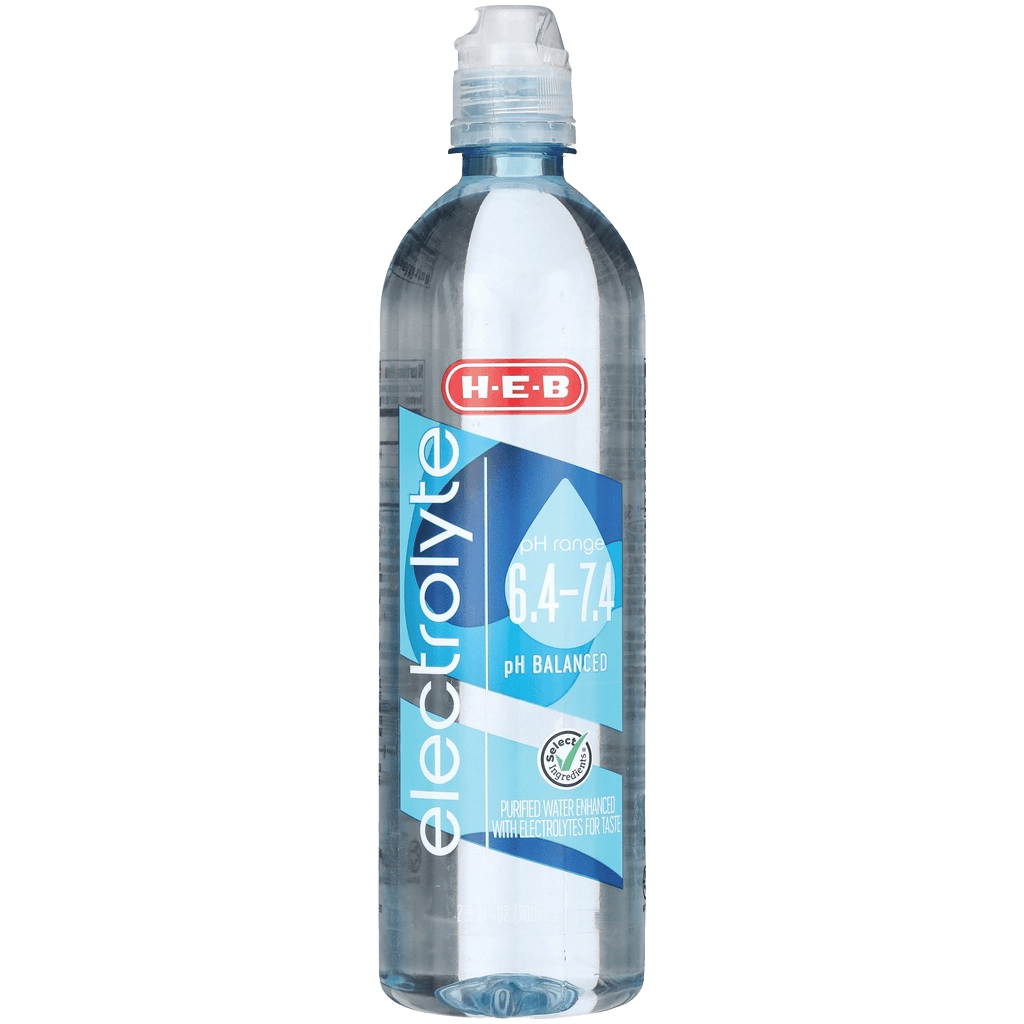 H-E-B Purified Water Enhanced With Electrolytes plastic bottle
