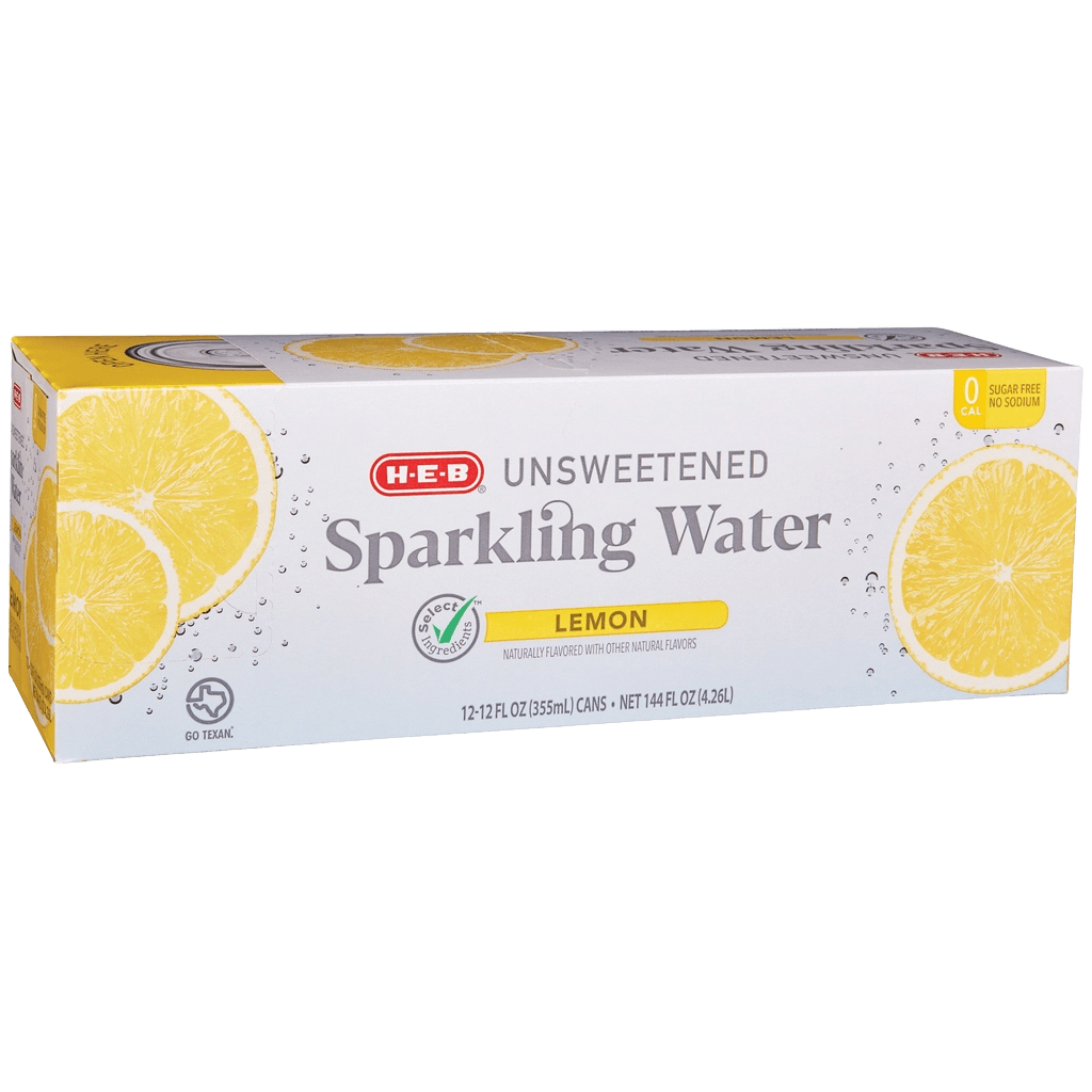 H-E-B Unsweetened Sparkling Water Lemon
