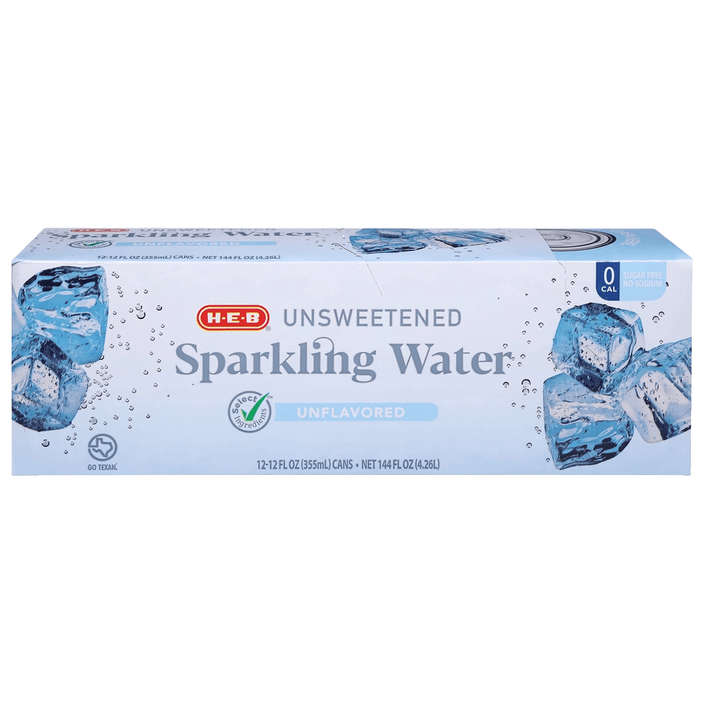 H-E-B Unsweetened Sparkling Water Unflavored can