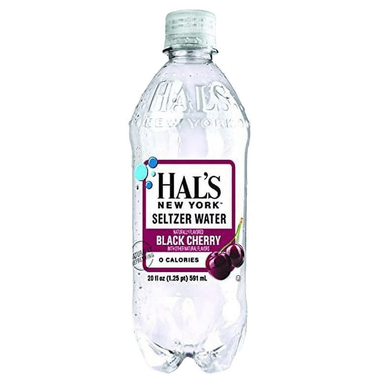 Hal's New York Seltzer Water Black Cherry plastic bottle