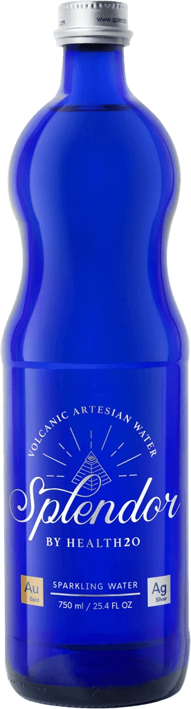 Health2O Splendor Volcanic Artesian Sparkling Water glass bottle