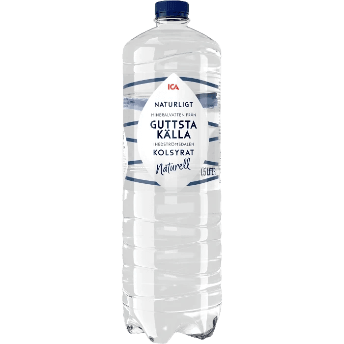 ICA Guttsta Källa Kolsyrat Vatten Naturell plastic bottle