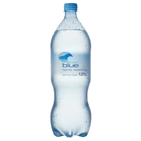 Kiwi Blue Carbonated Spring Water plastic bottle