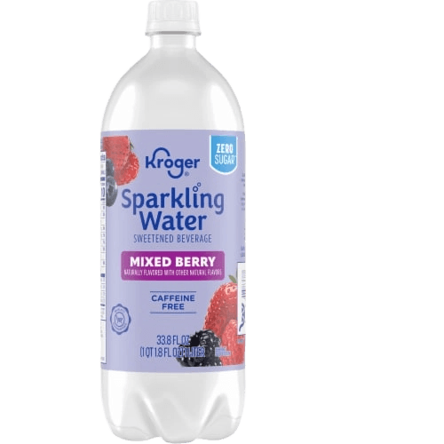 Kroger Sparkling Water Zero Sugar Mixed Berry plastic bottle