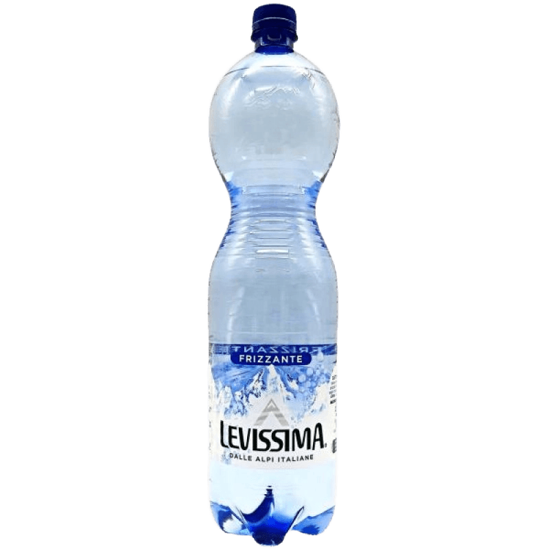 Levissima Sparkling Water glass bottle