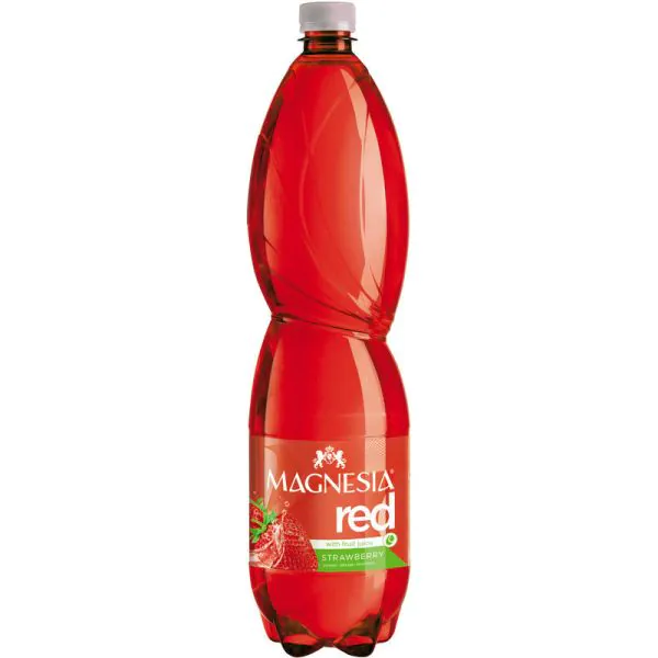 Magnesia Red Strawberry Sparkling Water plastic bottle