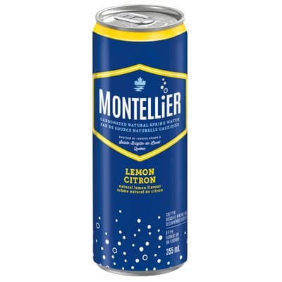 Montellier Eau de Source Naturelle Gazéifiée Citron can