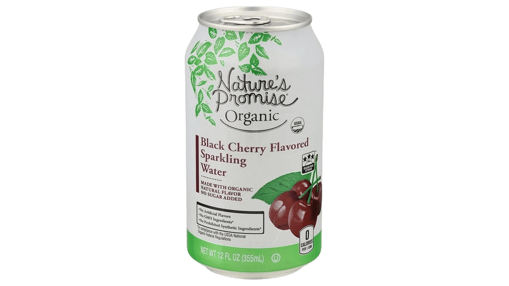 Nature's Promise Organic Black Cherry Flavored Sparkling Water can