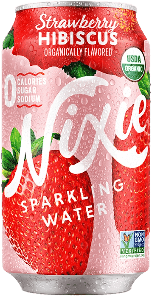 Nixie Sparkling Water Strawberry Hibiscus Organically Flavored Sparkling Water