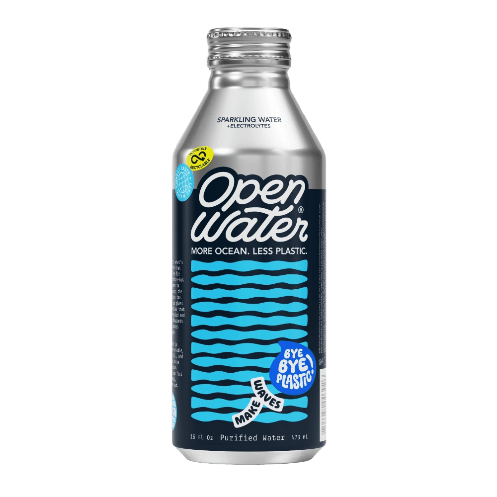 Open Water Sparkling Water with Electrolytes aluminum bottle