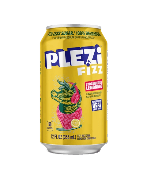Plezi Fizz Strawberry Lemonade can