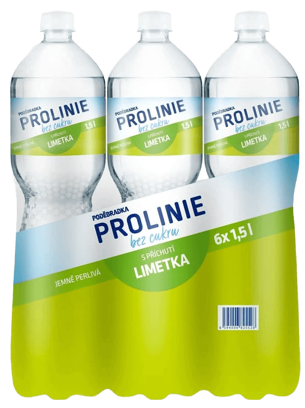 Poděbradka prolinie jemně perlivá limetka bez cukru
