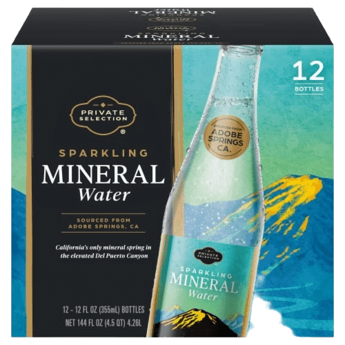 Private Selection Sparkling Mineral Water glass bottle