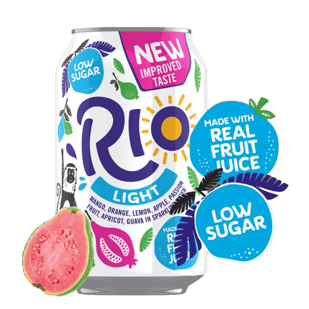 Rio Light Mango Orange Lemon Apple Passion Fruit Apricot Guava Sparkling Water can