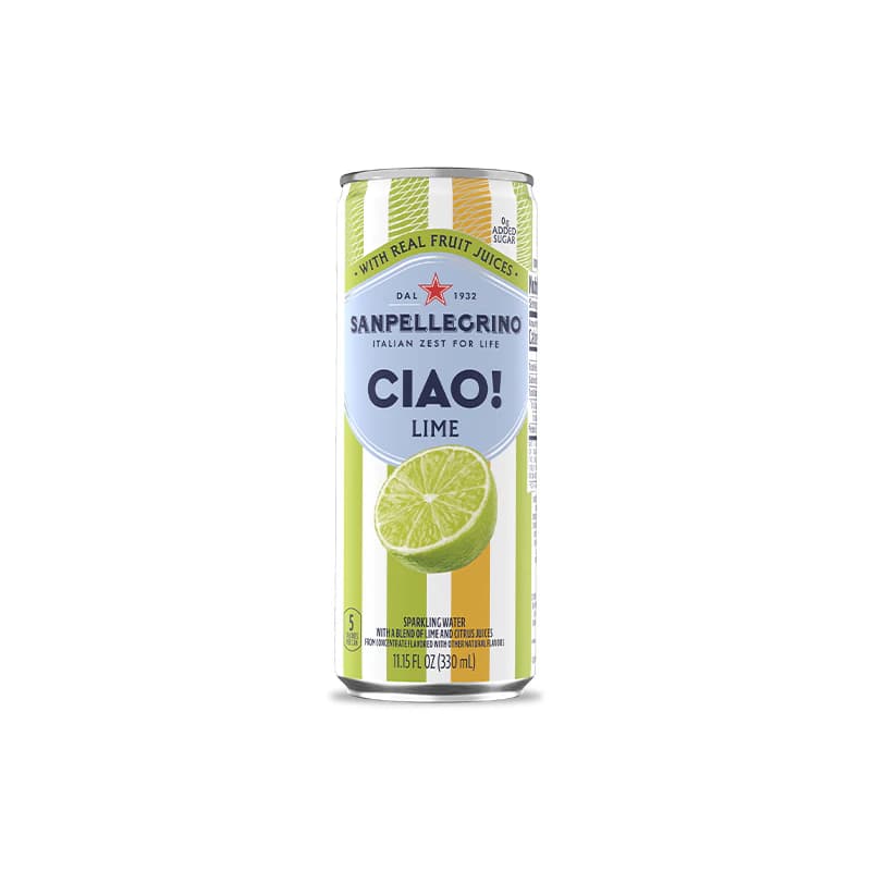Sanpellegrino Ciao! Lime Sparkling Water can