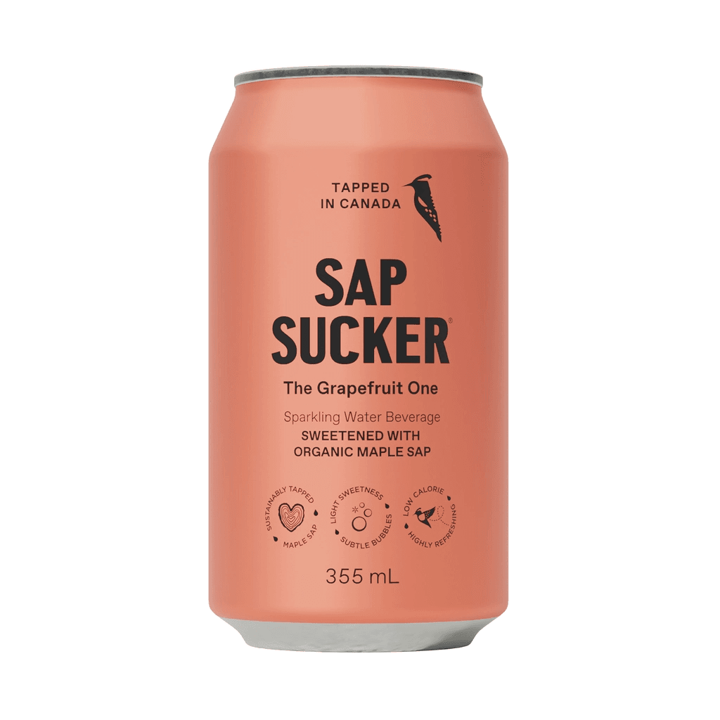 Sapsucker Sparkling Water Sweetened with Organic Maple Sap - The Grapefruit One