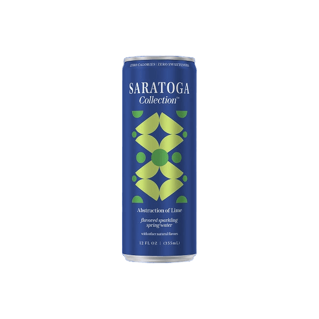 Saratoga Collection Flavored Sparkling Spring Water Abstraction of Lime