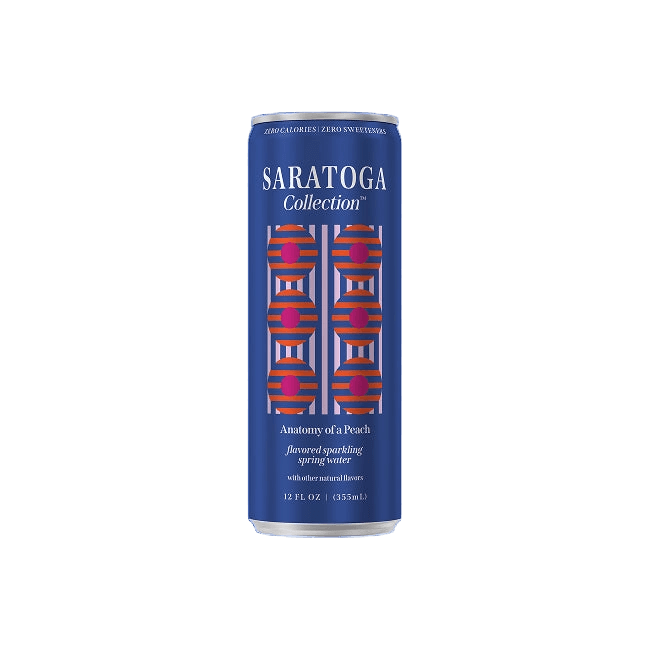 Saratoga Collection Flavored Sparkling Spring Water Anatomy of a Peach Peach Flavored