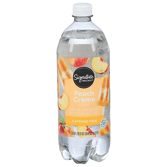 Signature Select Peach Crème Flavored Sparkling Water plastic bottle