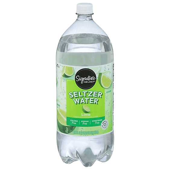Signature Select Seltzer Water Lime plastic bottle