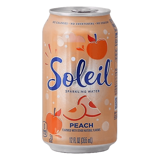 Soleil Peach flavored sparkling water