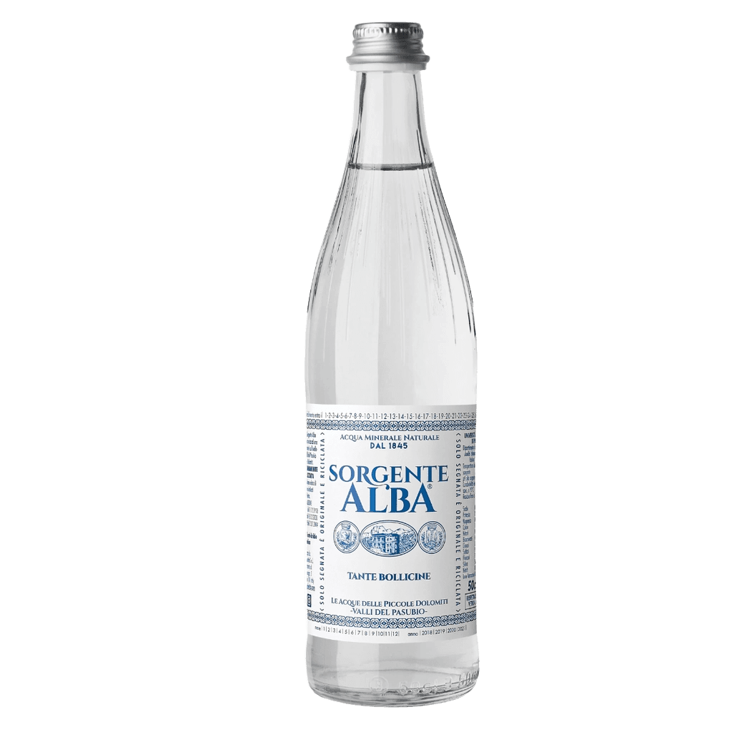Sorgente Alba Acqua Minerale Naturale Tante Bollicine glass bottle