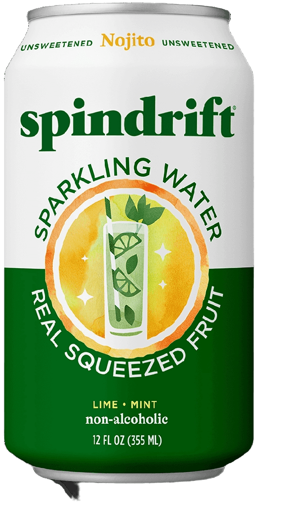 Spindrift Sparkling Water Unsweetened Nojito Lime Mint can