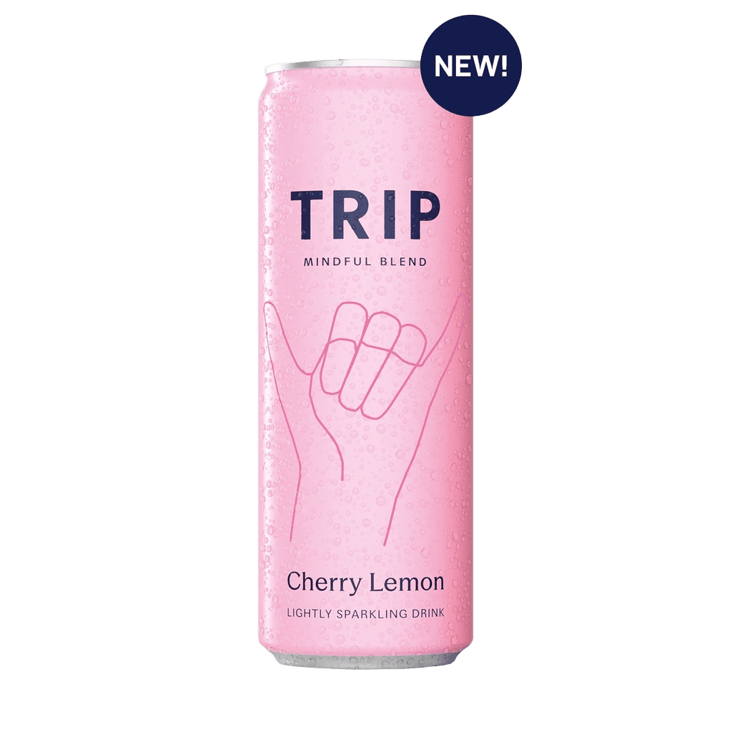 TRIP Mindful Blend Non-GMO Cherry Lemon Sparkling Water can