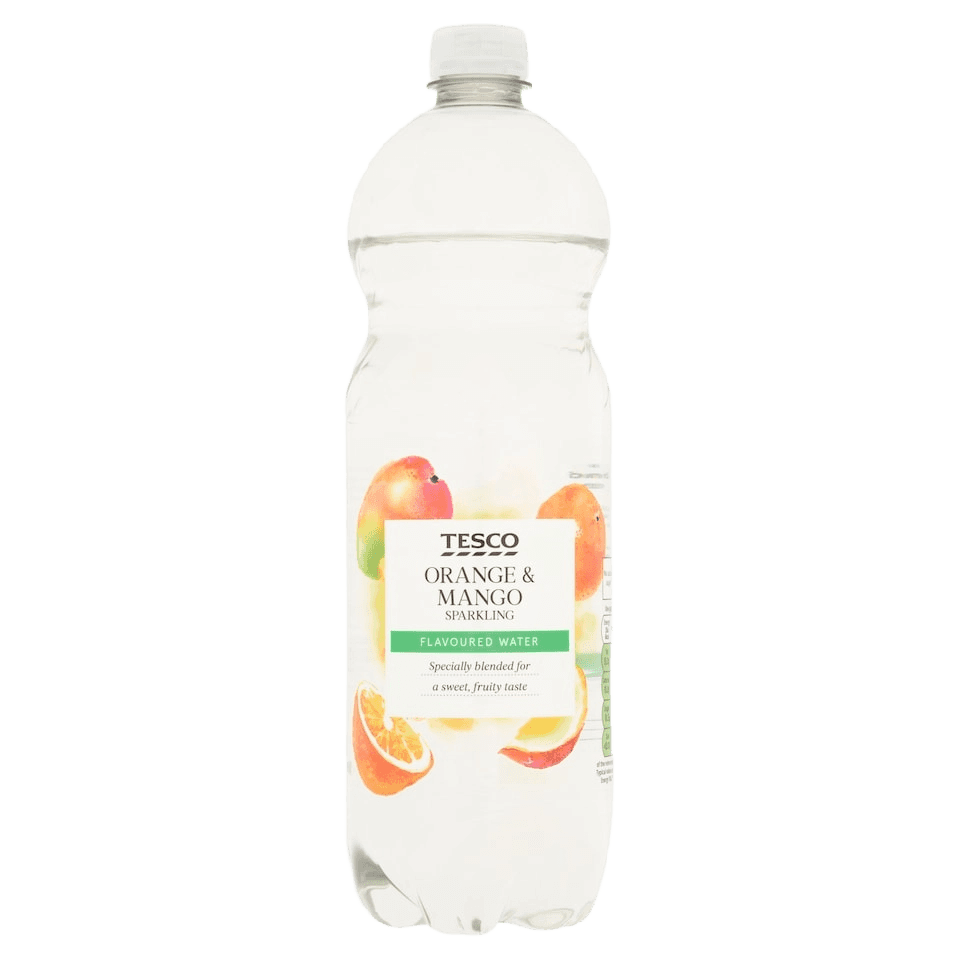Tesco Orange and mango sparkling spring water
