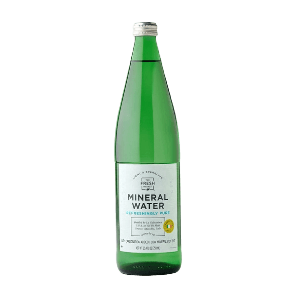 The Fresh Market Mineral Water glass bottle