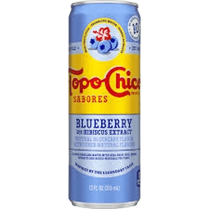 Topo Chico Sabores Blueberry with Hibiscus Extract sparkling water can