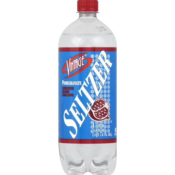 Vintage Seltzer Pomegranate plastic bottle