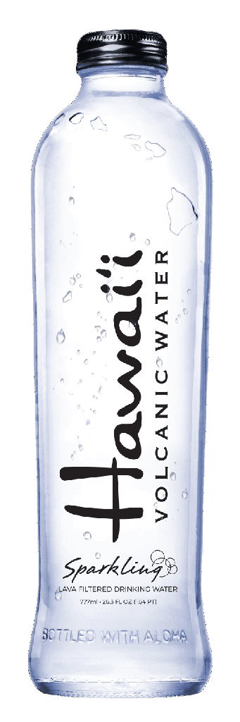 Waiakea Hawaiian Volcanic Sparkling Water glass bottle