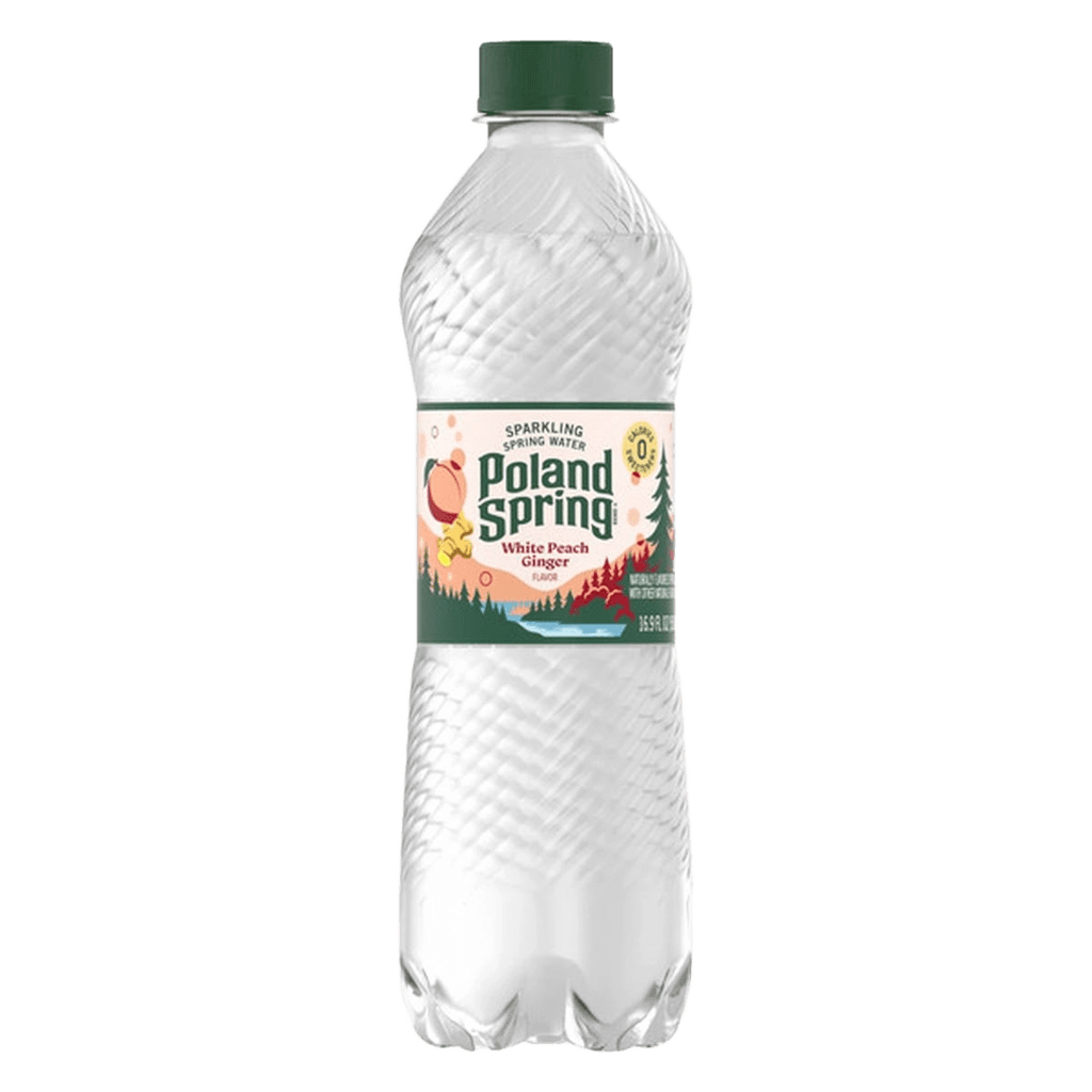 White peach ginger sparkling natural spring water