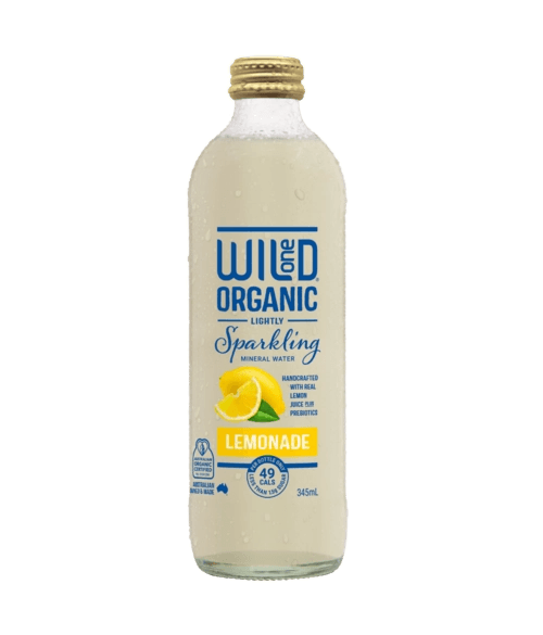Wild One Organic Lightly Sparkling Mineral Water Lemonade glass bottle