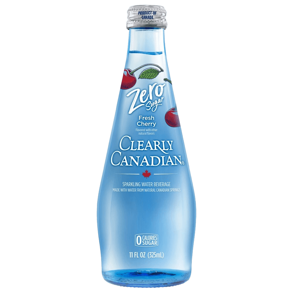 Zero sugar fresh cherry sparkling water beverage