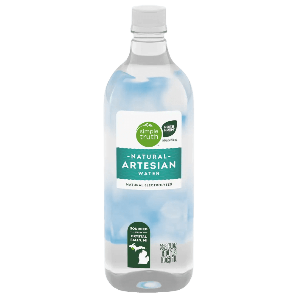 Simple Truth Natural Artesian Water with Natural Electrolytes plastic bottle