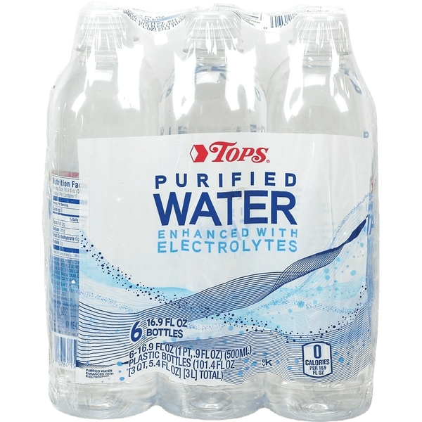 Tops Purified Water Enhanced with Electrolytes 12 Liter Plastic Bottles