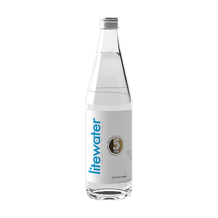 Litewater 5 ppm Deuterium Depleted Water Glass Bottle